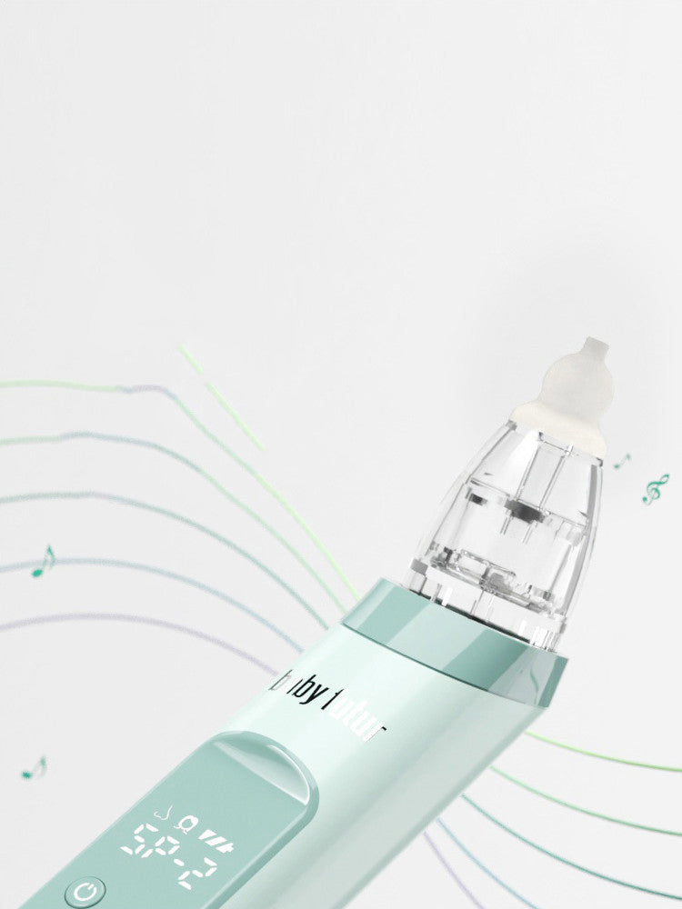 Shopi Vella electric nasal aspirator for babies in light blue with digital display and soft silicone tip