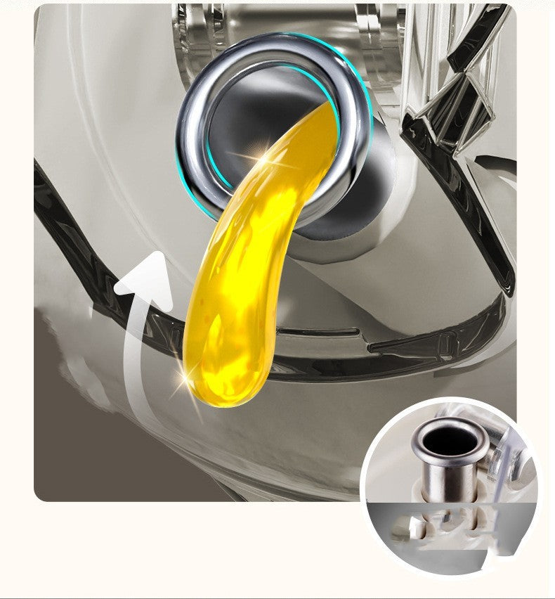 Shopi Vella BBQ cooking oil dispenser pouring golden oil with stainless steel design for kitchen storage