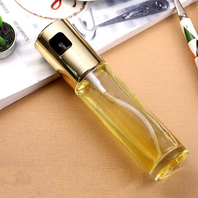 Shopi Vella BBQ oil spray bottle with gold top for easy kitchen storage and cooking