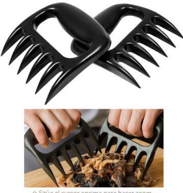 Shopi Vella black bear claw meat shredder for BBQ with ergonomic handles shredding cooked meat