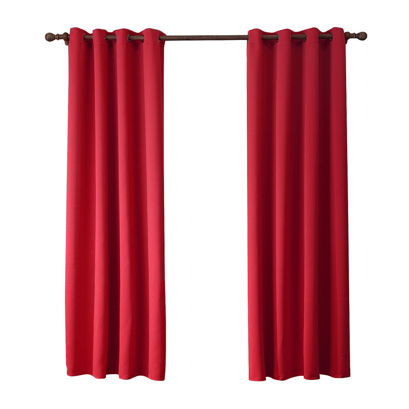 Shopi Vella red bedroom blackout curtain with metal grommets for easy hanging and light blocking
