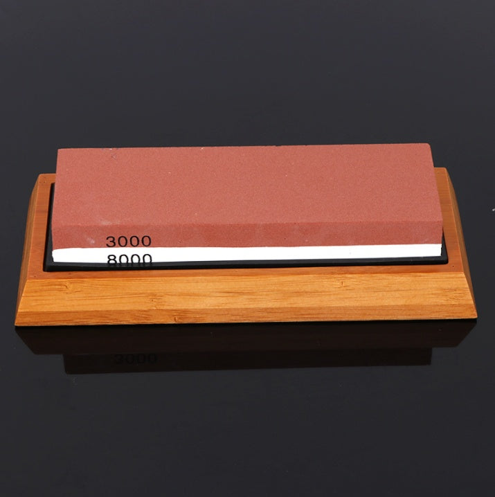 Shopi Vella dual grit sharpening stone with wooden base best sharpening stone for home use