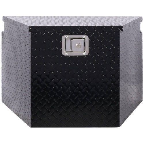 Shopi Vella black diamond plate 29 inch truck bed tool box with metal latch lock
