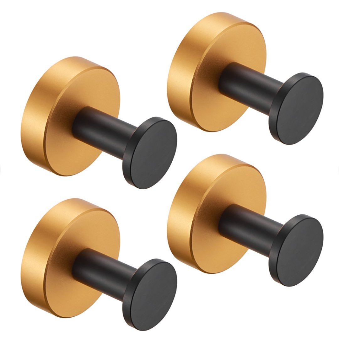 Shopi Vella black gold wall hooks set with sleek modern design for bathroom storage and organization