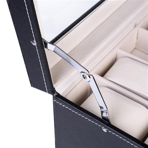 Shopi Vella 20 watch storage box with black exterior and soft cushioned interior compartments