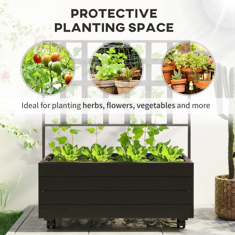 Shopi Vella raised garden bed with trellis for planting herbs flowers and vegetables in a protective space