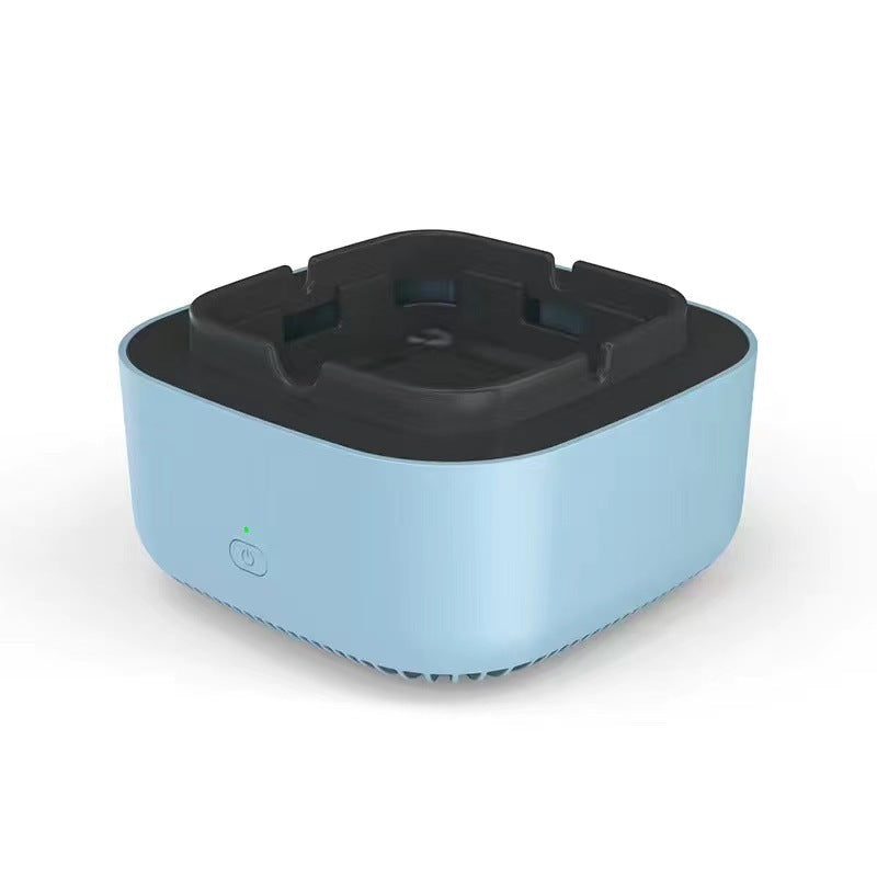 Shopi Vella smoke removal air purifier ashtray in blue with black top for smoke and ash control