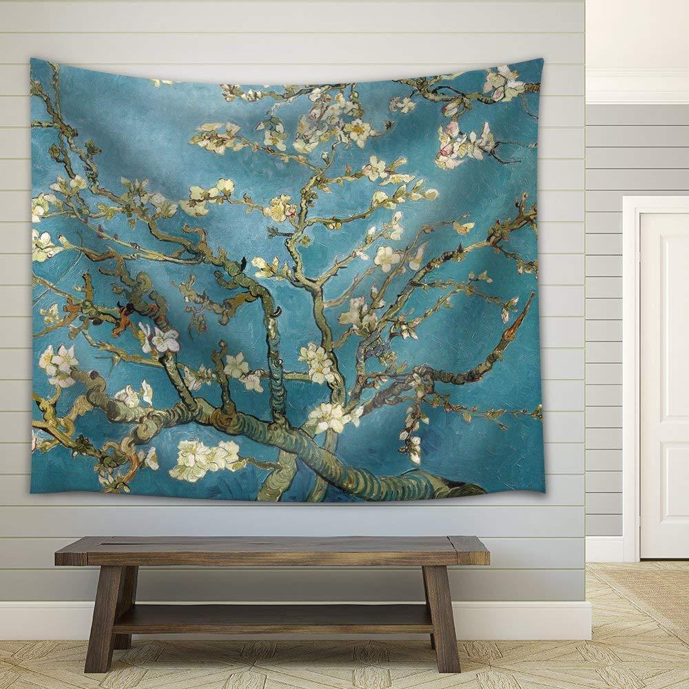 Shopi Vella comforter featuring a blue blossom art tapestry design with detailed tree branches and flowers