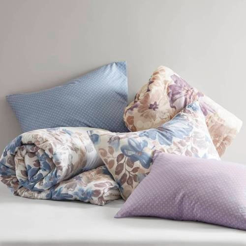 Shopi Vella blue floral comforter set queen with matching pillows and soft pastel colors