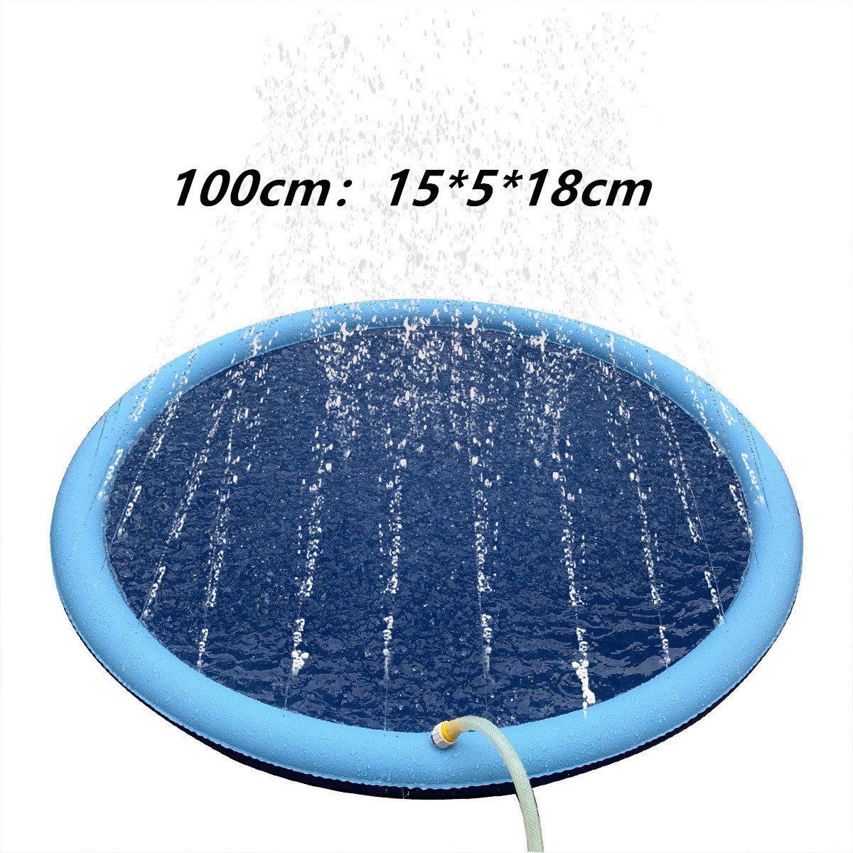 Shopi Vella non-slip splash pad for kids with blue inflatable border and water spraying feature