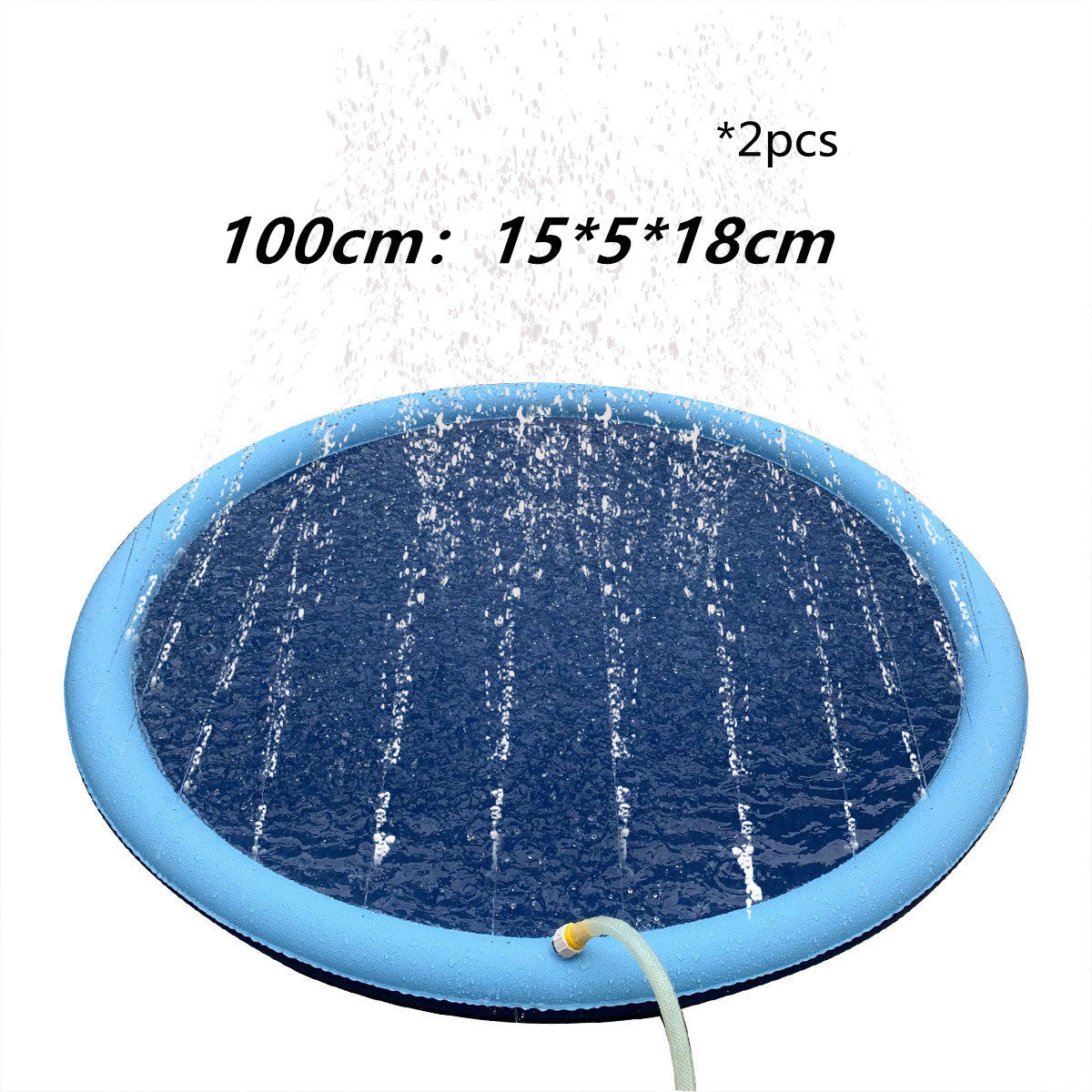 Shopi Vella non-slip splash pad for kids blue round inflatable water play mat with water jets