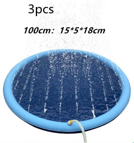 Shopi Vella non-slip splash pad for kids with blue inflatable edge and water jets