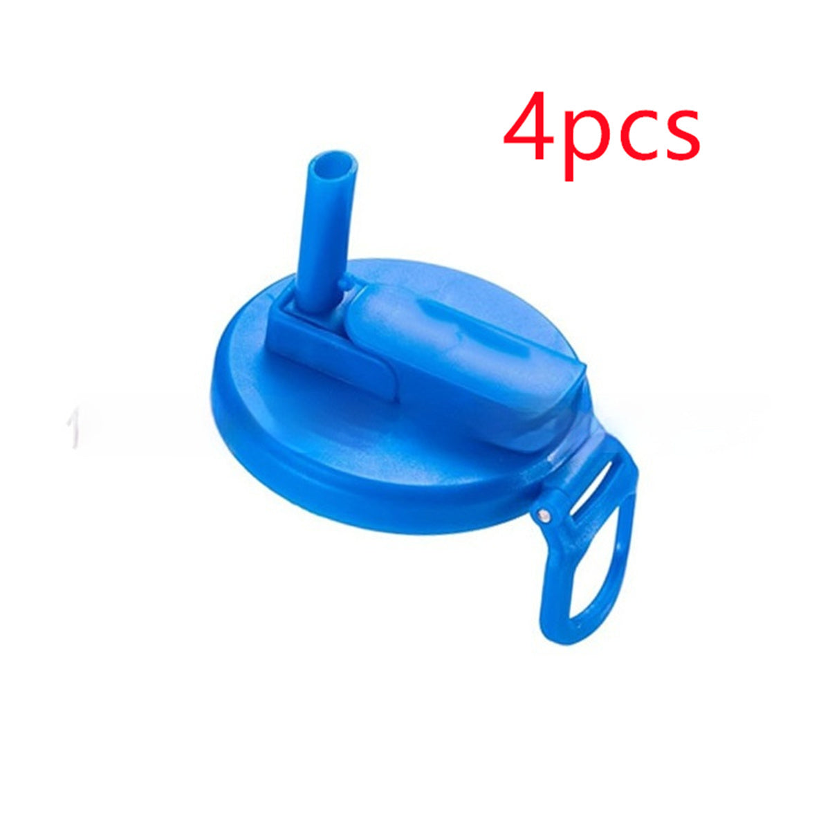 Blue reusable soda can lid with straw for secure and spill-proof drink storage