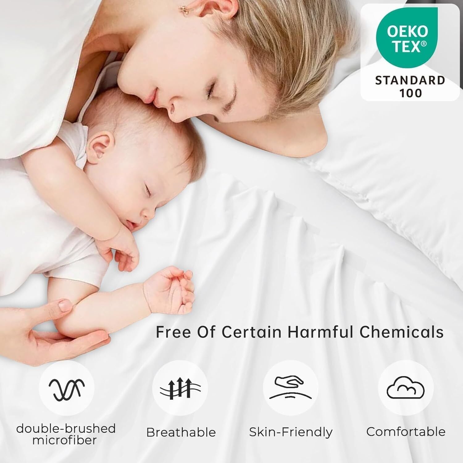 Shopi Vella microfiber bed sheet set featuring breathable, skin-friendly, and comfortable double-brushed microfiber fabric