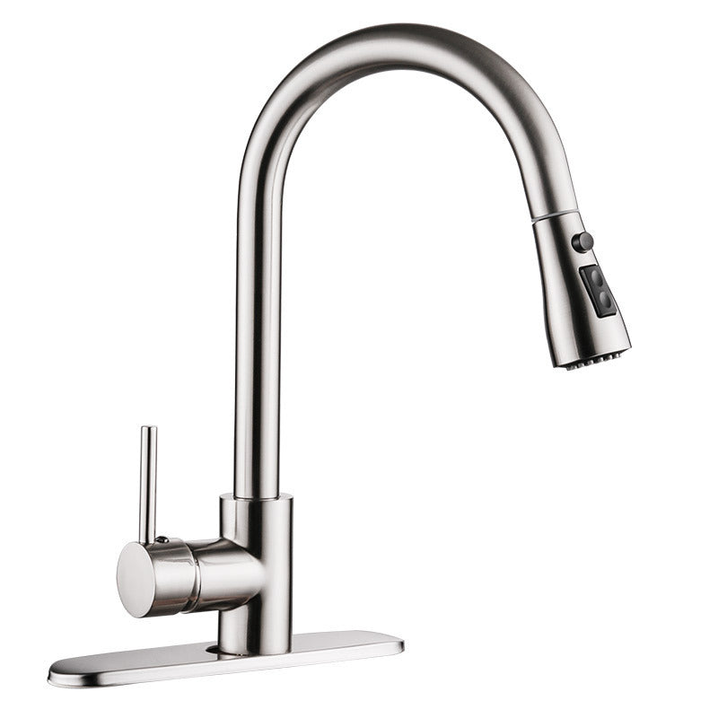 Shopi Vella modern brushed copper kitchen faucet with high arc spout and single handle lever