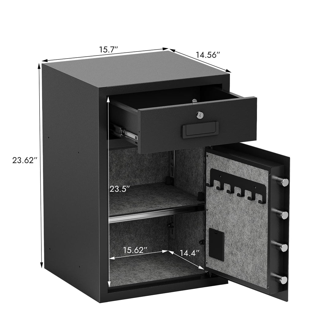 Shopi Vella business cash deposit safe with locking drawer and secure storage compartment