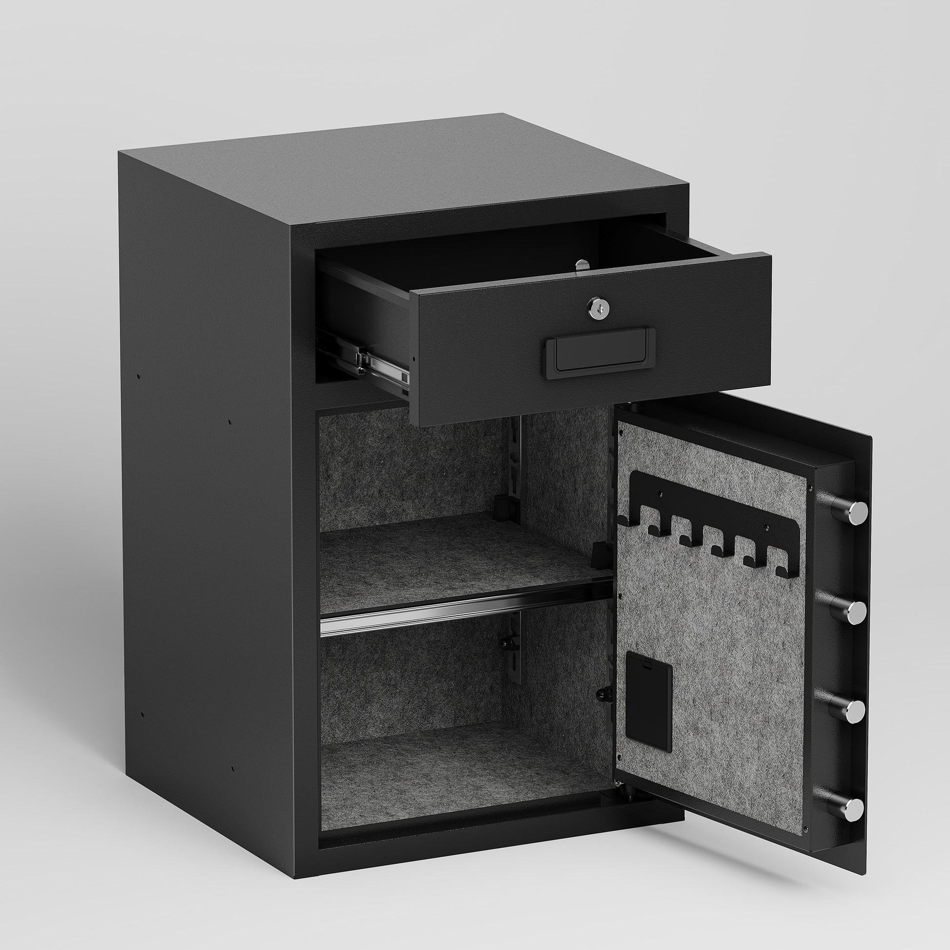 Shopi Vella business cash deposit safe black storage box with lockable drawer and secure door