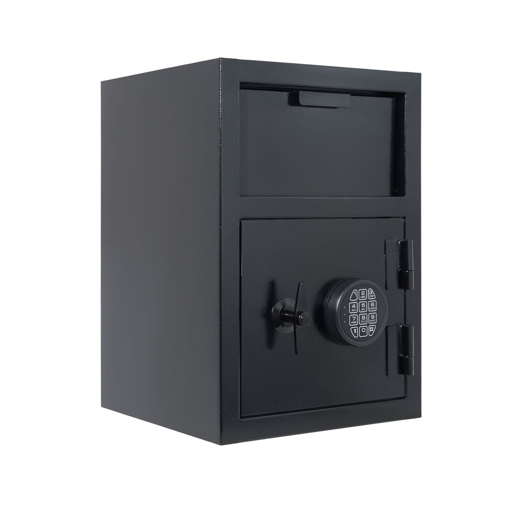 Shopi Vella carbon steel depository safe with electronic lock in black for secure storage
