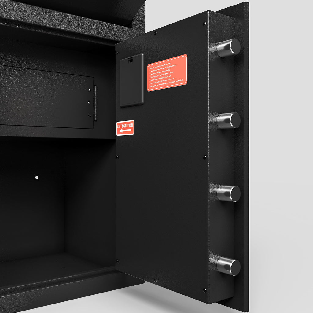 Shopi Vella carbon steel digital safe box with secure locking bolts and spacious interior