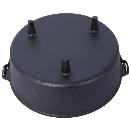 Shopi Vella black outdoor camping deep pot with three sturdy support legs and side handles