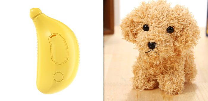 Shopi Vella yellow cat and dog hair removal comb for grooming pets and removing loose fur