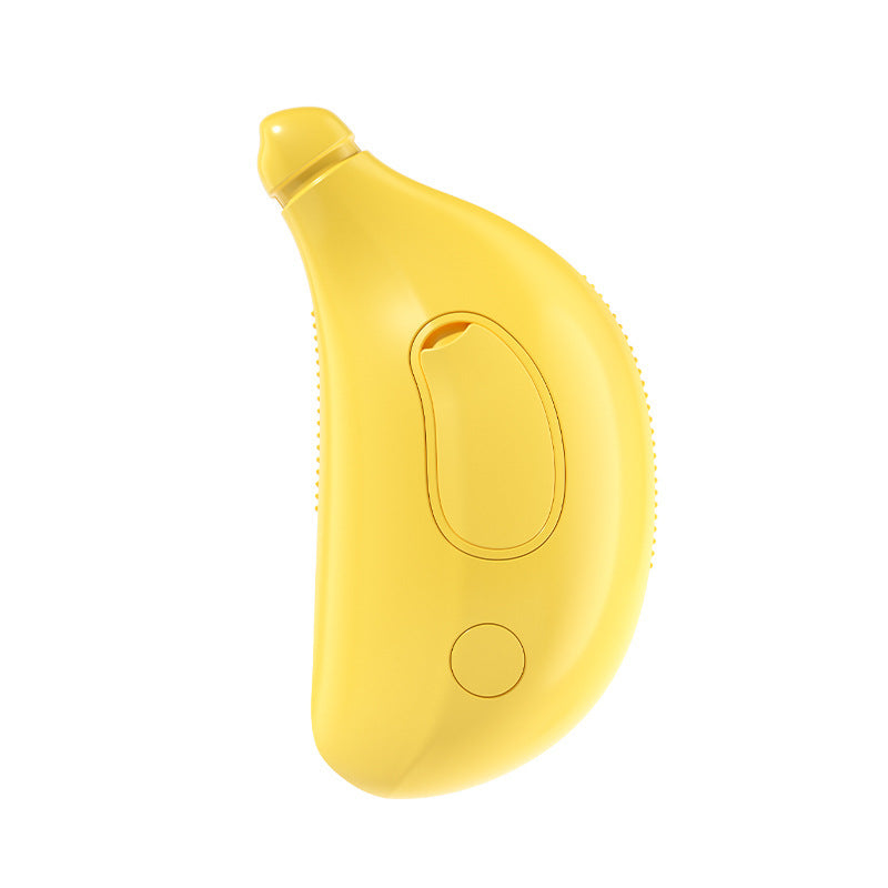 Yellow cat and dog hair removal comb by Shopi Vella with ergonomic handle for easy pet grooming
