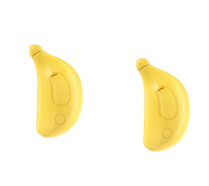 Yellow cat and dog hair removal comb from Shopi Vella with ergonomic handle for pet grooming