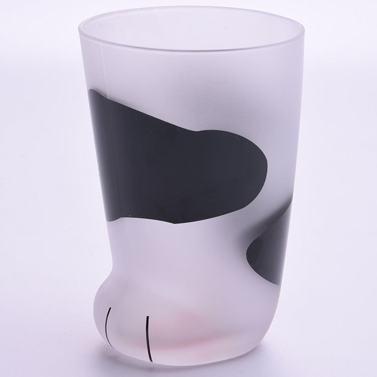Shopi Vella frosted drinkware cat paw tumbler gift with black paw print design