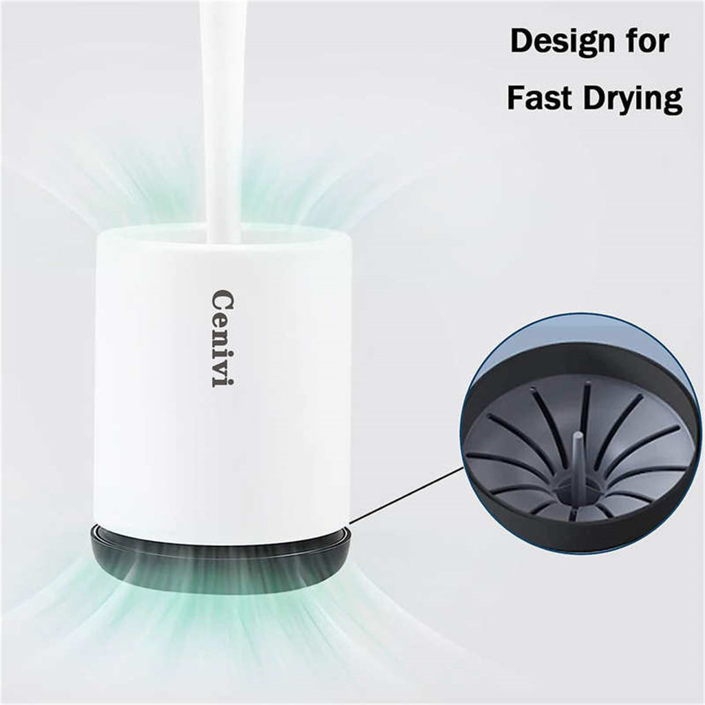 Shopi Vella toilet cleaning brush set with fast drying design and ventilated holder for home storage