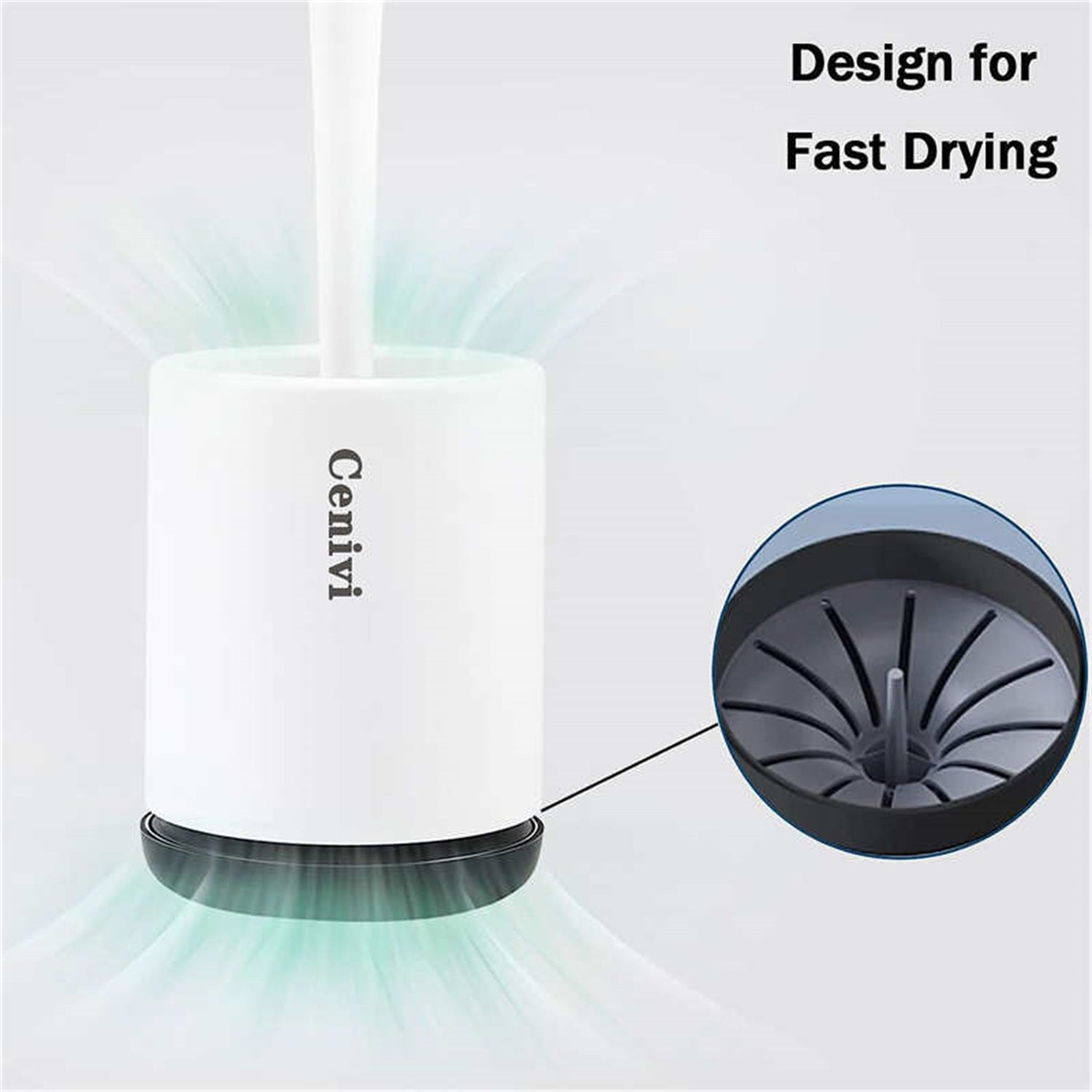 Shopi Vella toilet cleaning brush set with fast drying design and ventilated holder for home storage