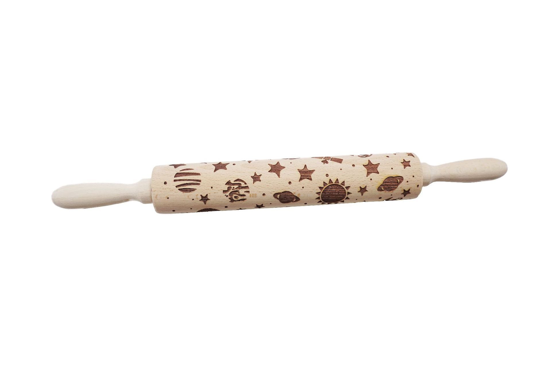 Shopi Vella Christmas embossing rolling pin with festive holiday patterns for baking