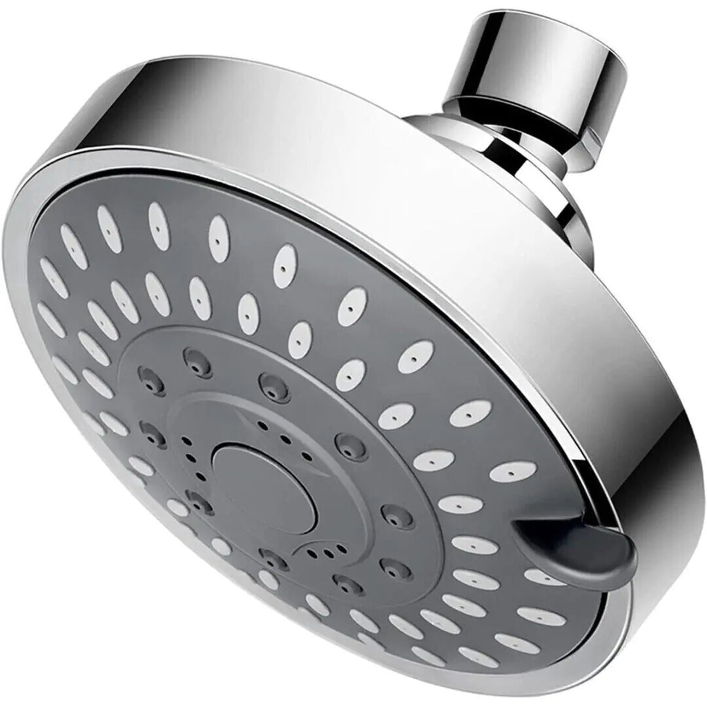 Chrome high pressure handheld shower head with multiple spray nozzles and adjustable settings