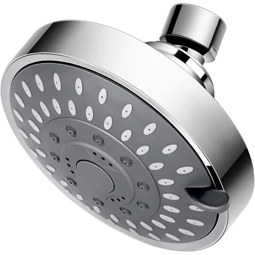 Chrome high pressure handheld shower head with multiple spray nozzles and adjustable settings