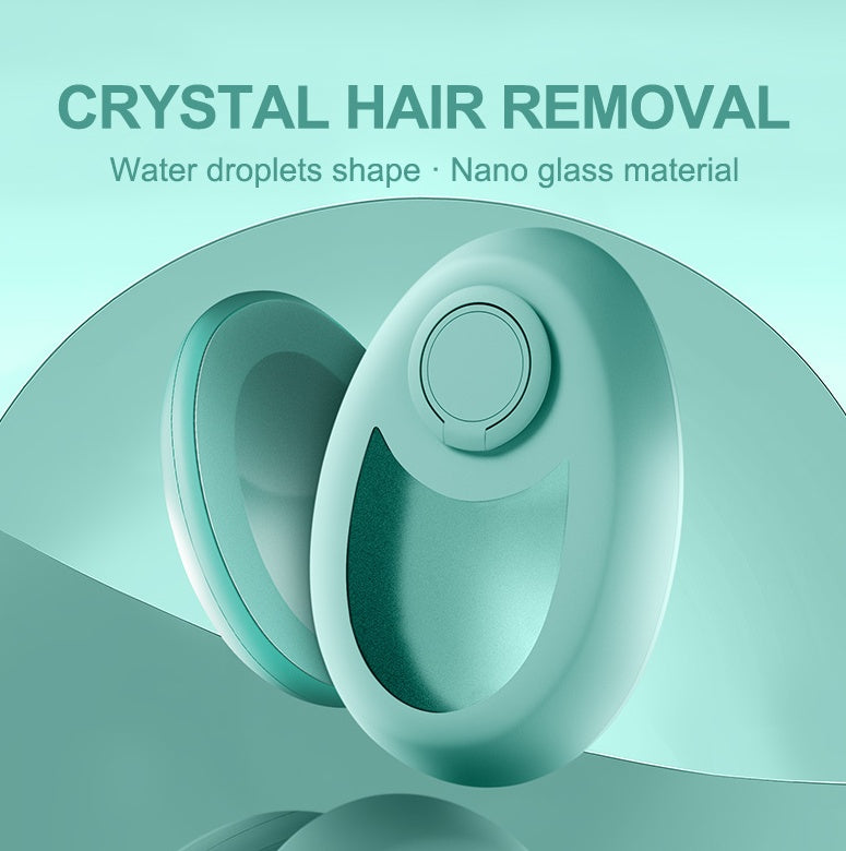 Shopi Vella crystal hair removal tool in teal with nano glass material and water droplets shape design