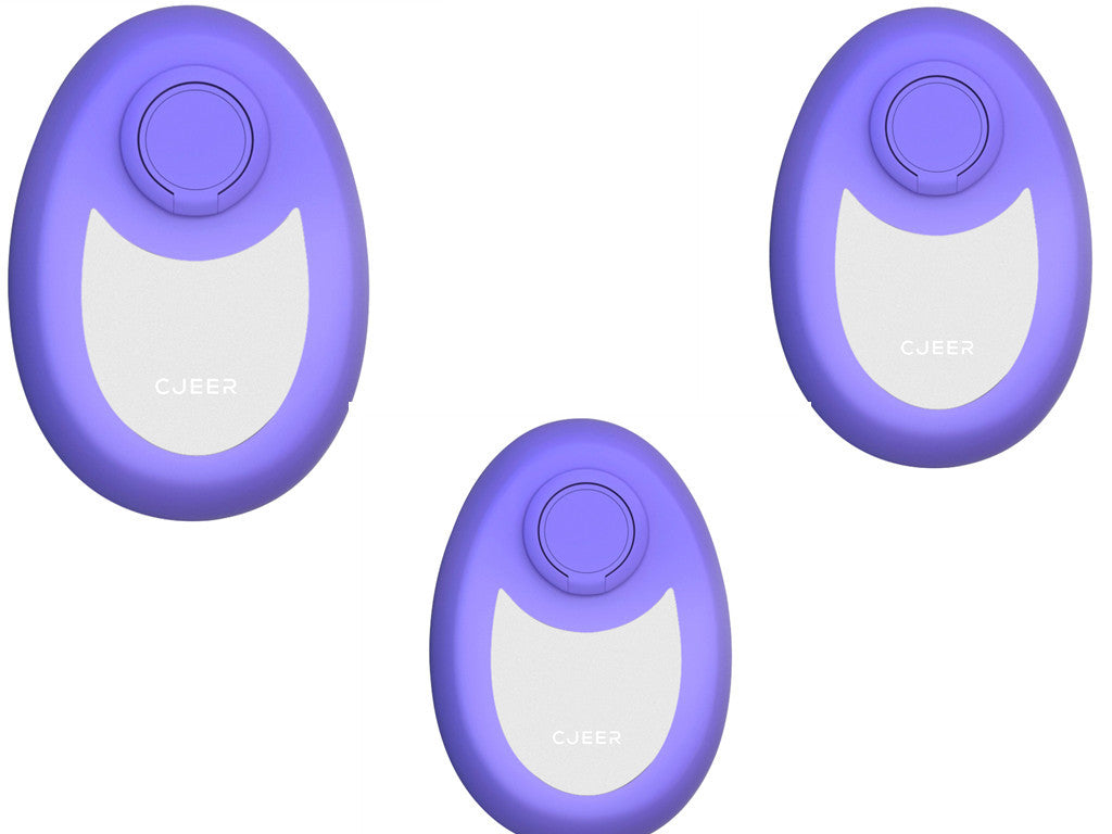 Set of three purple and white crystal hair removal tools with ergonomic design for easy use