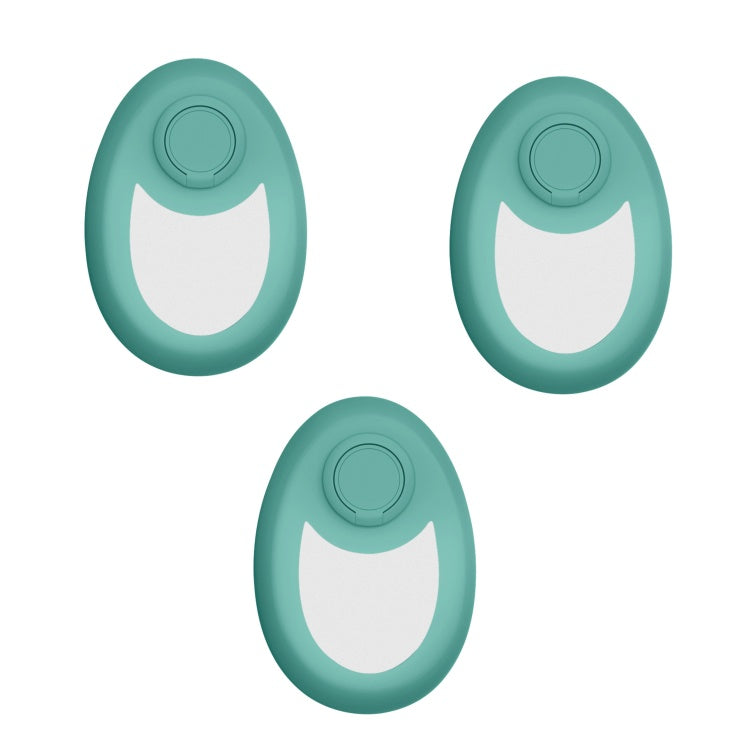 Set of three teal crystal hair removal tool holders for bathroom storage by Shopi Vella