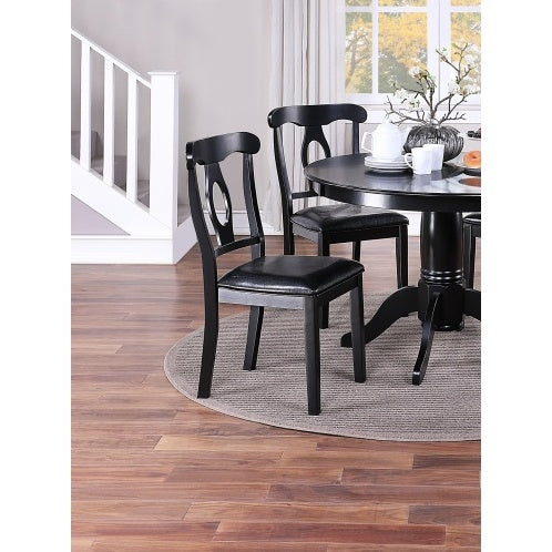 Shopi Vella classic 5 piece dining room furniture set with black round table and matching chairs