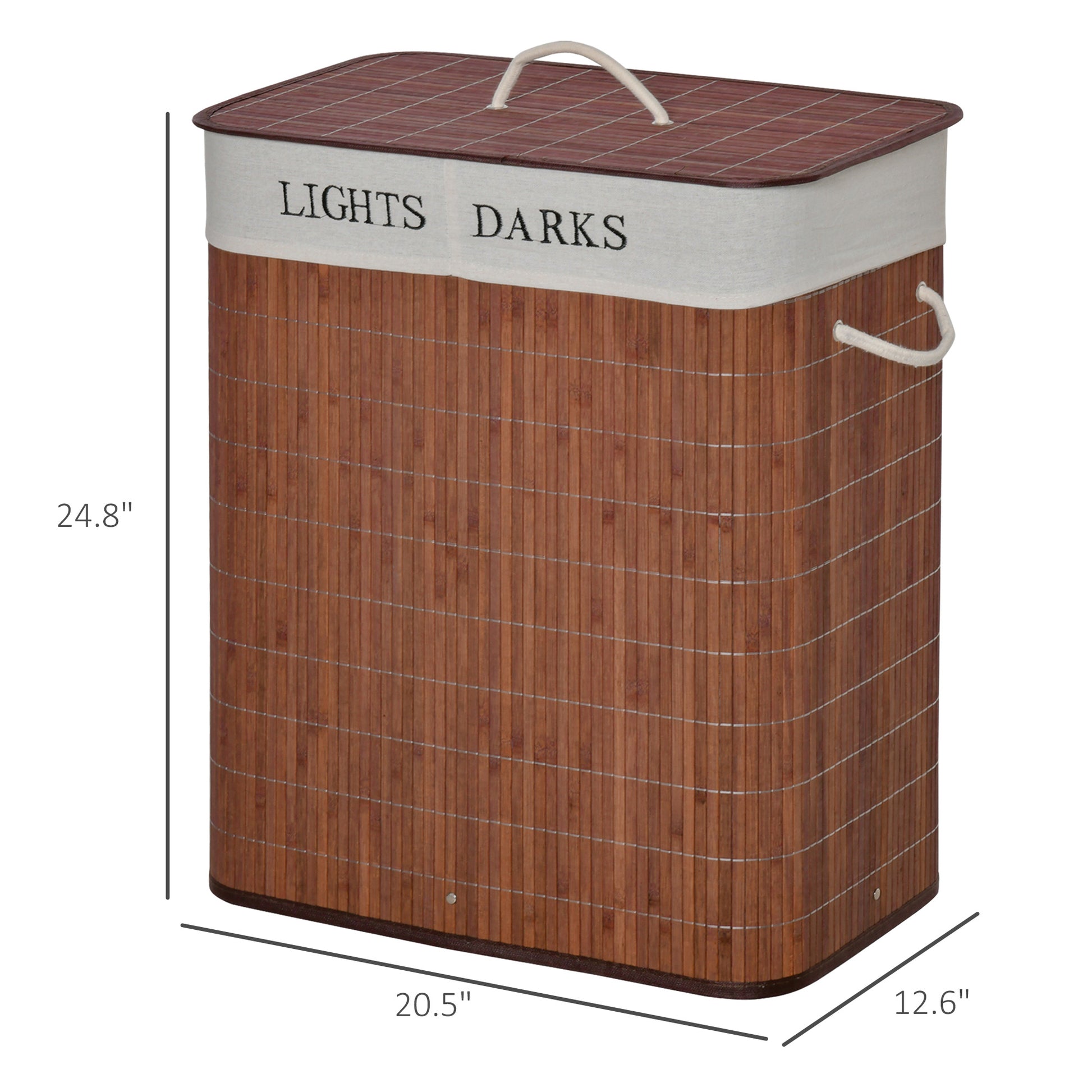 Shopi Vella collapsible laundry hamper with removable bags for sorting lights and darks laundry