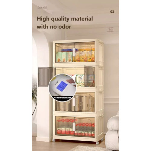 Shopi Vella collapsible storage bins with magnetic door high quality odor free material stackable wardrobe organizer