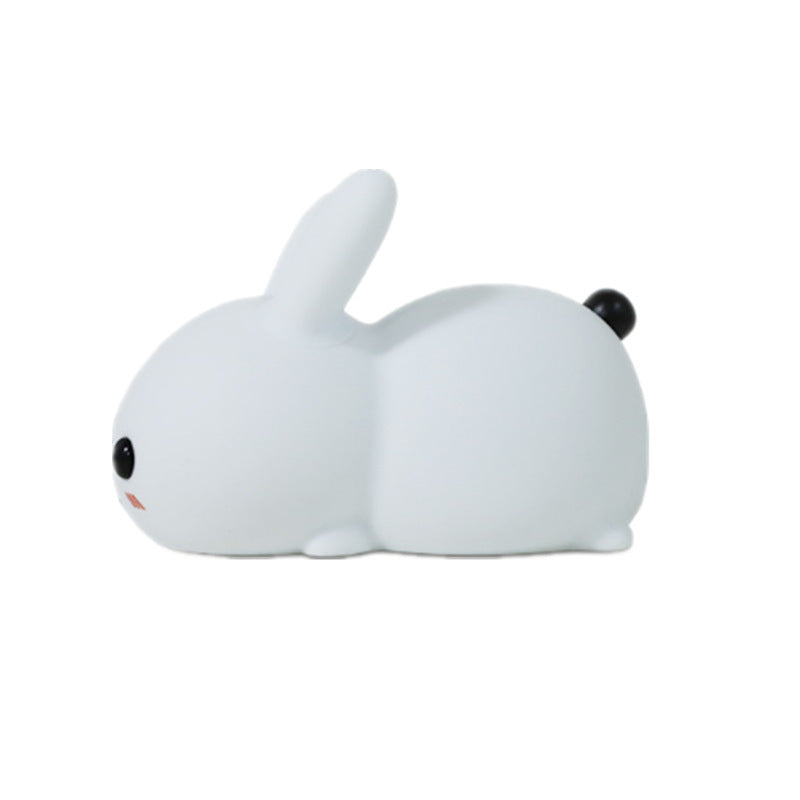 Shopi Vella colorful rabbit silicone night light in white with black eyes and tail for home storage decor