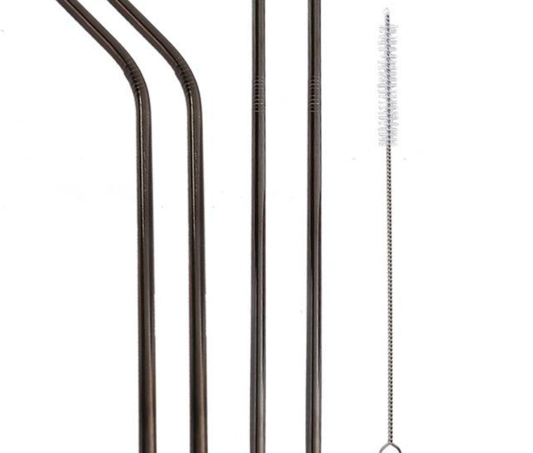 Shopi Vella colorful stainless steel straws set with cleaning brush for reusable drinkware