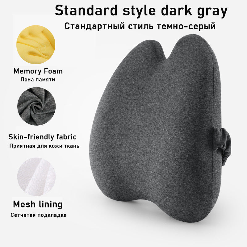 Shopi Vella comfortable car seat cushion for long drives in dark gray memory foam with skin-friendly fabric and mesh lining