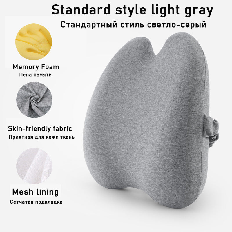 Comfortable car seat cushion for long drives in light gray with memory foam and skin-friendly fabric