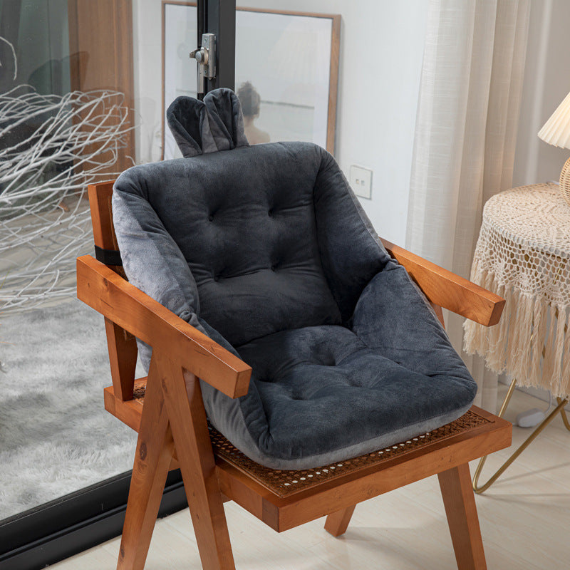 Shopi Vella comfortable seat cushion for home office in dark gray on wooden chair