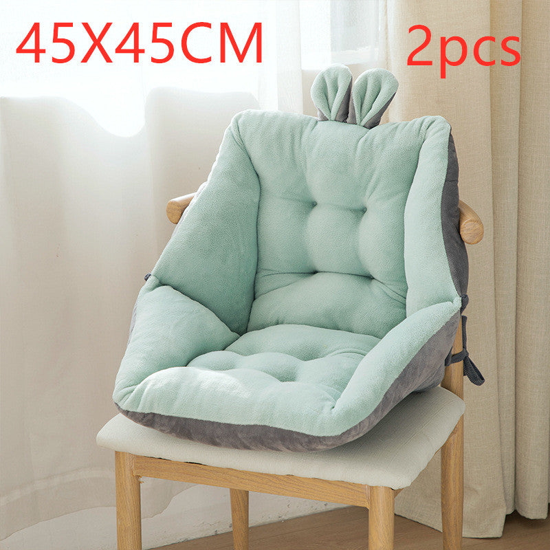 Shopi Vella comfortable seat cushion for home office in light green with soft plush and bunny ear design