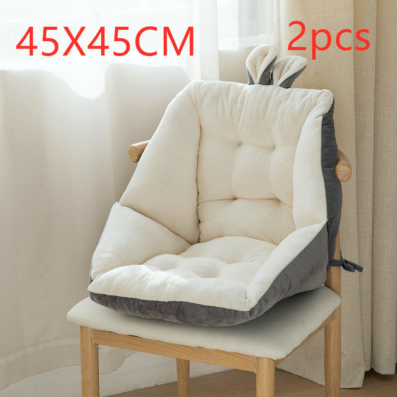 Comfortable seat cushion for home office with soft plush padding in beige and gray colors
