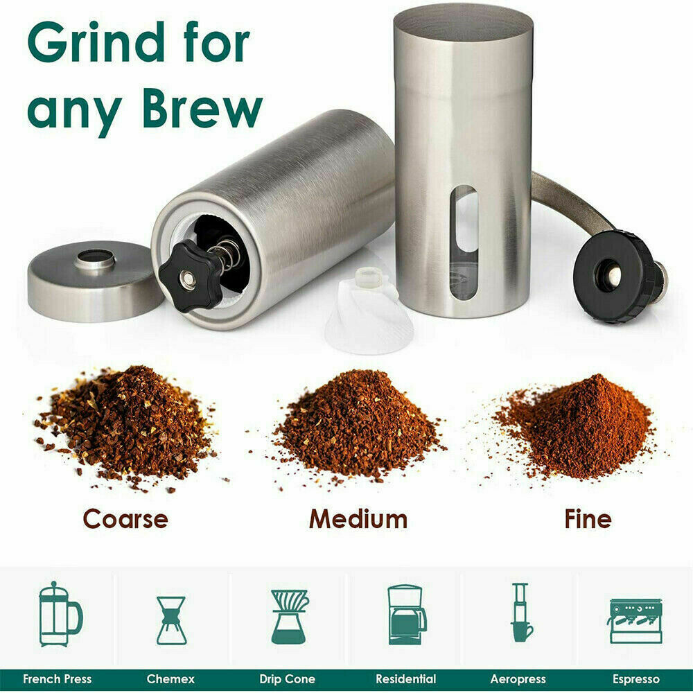 Shopi Vella conical burr coffee bean mill with stainless steel parts and adjustable grind settings coarse medium fine