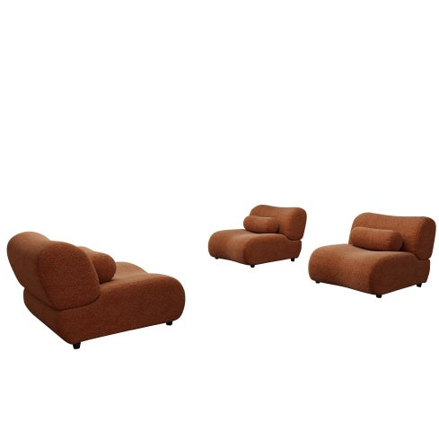 Shopi Vella contemporary green modular sofa with plush cushions and unique rounded design