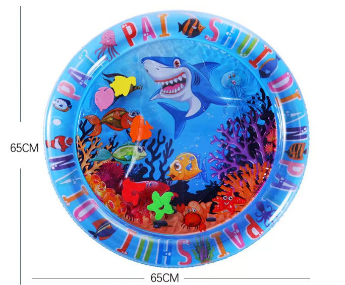 Shopi Vella cooling pet bed for summer with colorful ocean animal design and 65 cm diameter