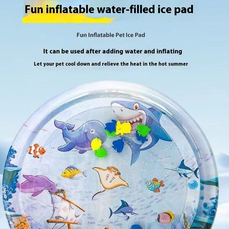 Shopi Vella cooling pet bed for summer inflatable water-filled ice pad with ocean animal designs